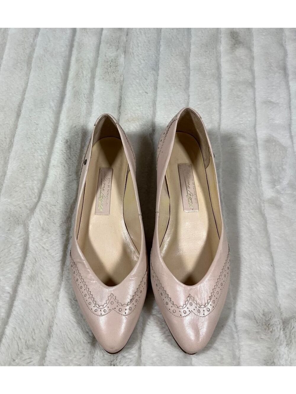 VTG Etienne Aigner 7/7.5 Blush Light Pink Rounded Point Toe Spring Preppy Flats